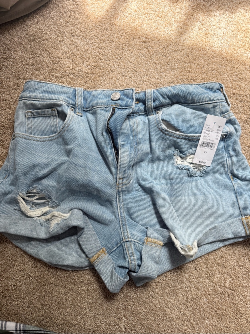 PacSun Light Blue Distressed Denim Shorts